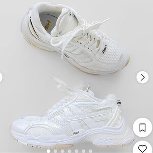 ASH -‎ Race Leather Sneakers in Off White/ White Sz 11 / 41
